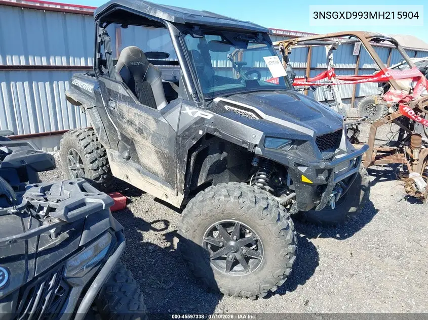 2021 Polaris General Xp 1000 Deluxe VIN: 3NSGXD993MH215904 Lot: 45597338