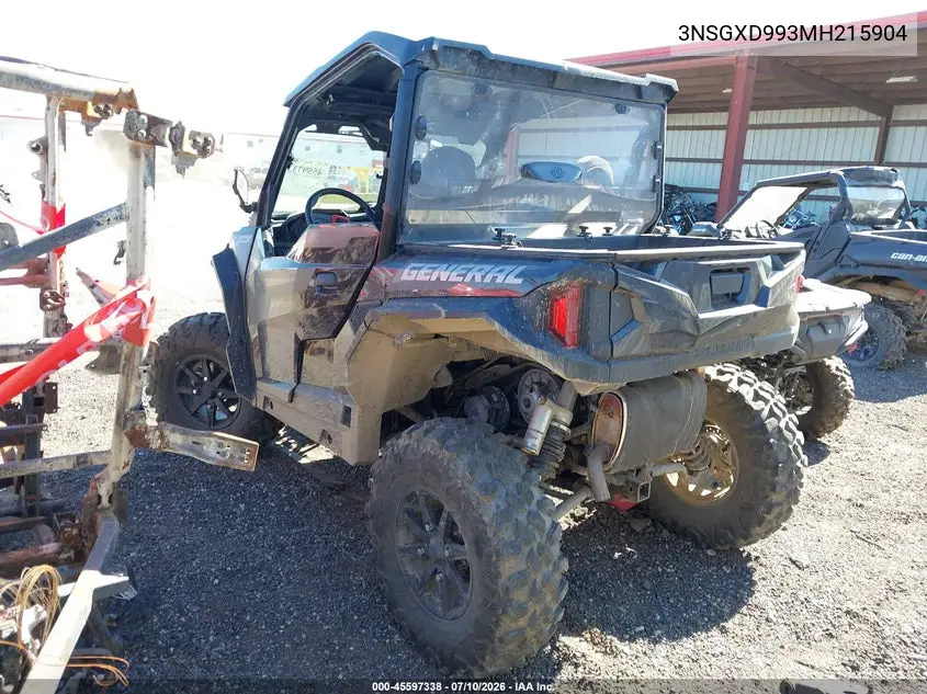 2021 Polaris General Xp 1000 Deluxe VIN: 3NSGXD993MH215904 Lot: 45597338