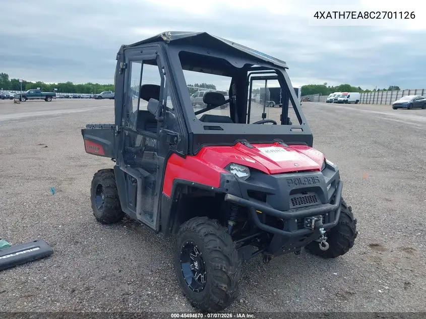 2012 Polaris Ranger 800 Xp Eps VIN: 4XATH7EA8C2701126 Lot: 45494670