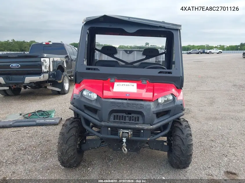 2012 Polaris Ranger 800 Xp Eps VIN: 4XATH7EA8C2701126 Lot: 45494670