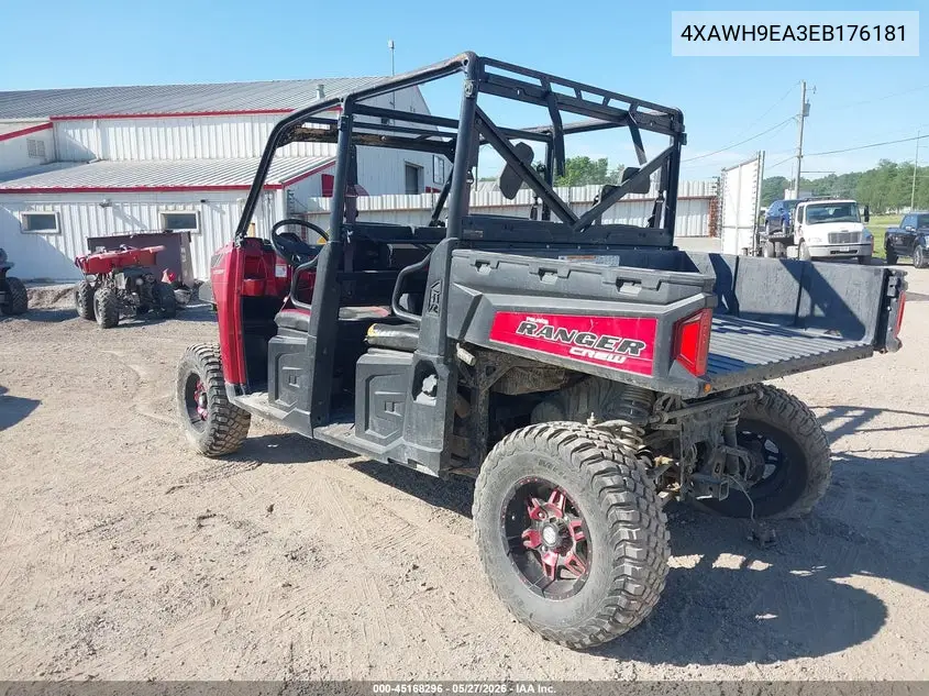 2014 Polaris Ranger 900 Crew VIN: 4XAWH9EA3EB176181 Lot: 45168296
