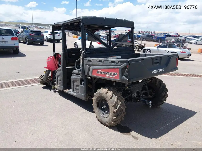 2014 Polaris Ranger 900 Crew VIN: 4XAWH88A5EB196776 Lot: 45175165