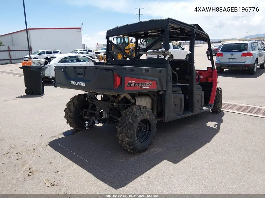 2014 Polaris Ranger 900 Crew VIN: 4XAWH88A5EB196776 Lot: 45175165