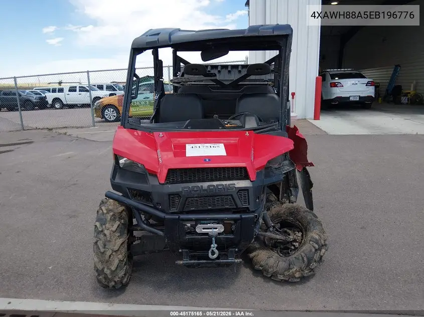 2014 Polaris Ranger 900 Crew VIN: 4XAWH88A5EB196776 Lot: 45175165