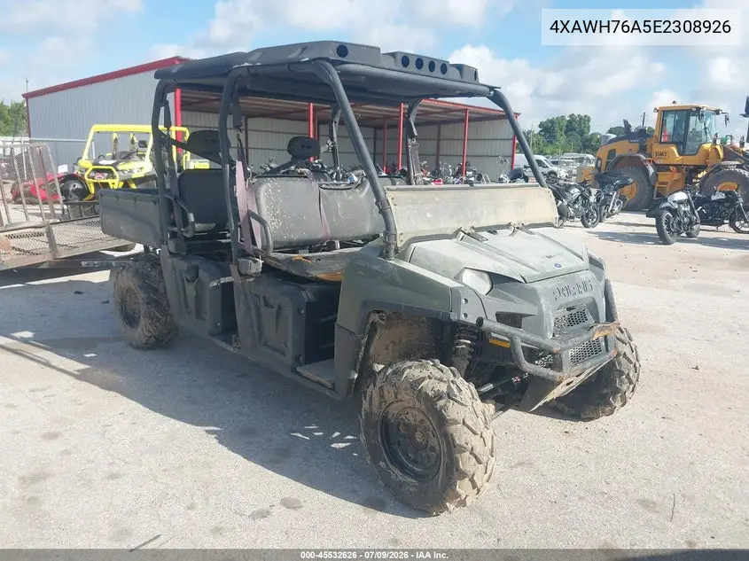 2014 Polaris Ranger 800 Crew VIN: 4XAWH76A5E2308926 Lot: 45532626