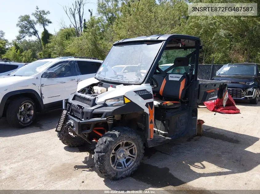 2015 Polaris Ranger Xp 900 Eps VIN: 3NSRTE872FG487587 Lot: 45481546