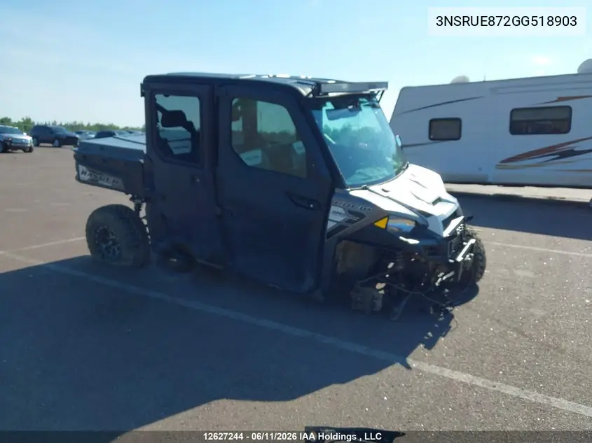 2016 Polaris Ranger Crew 900-5 Eps VIN: 3NSRUE872GG518903 Lot: 12627244