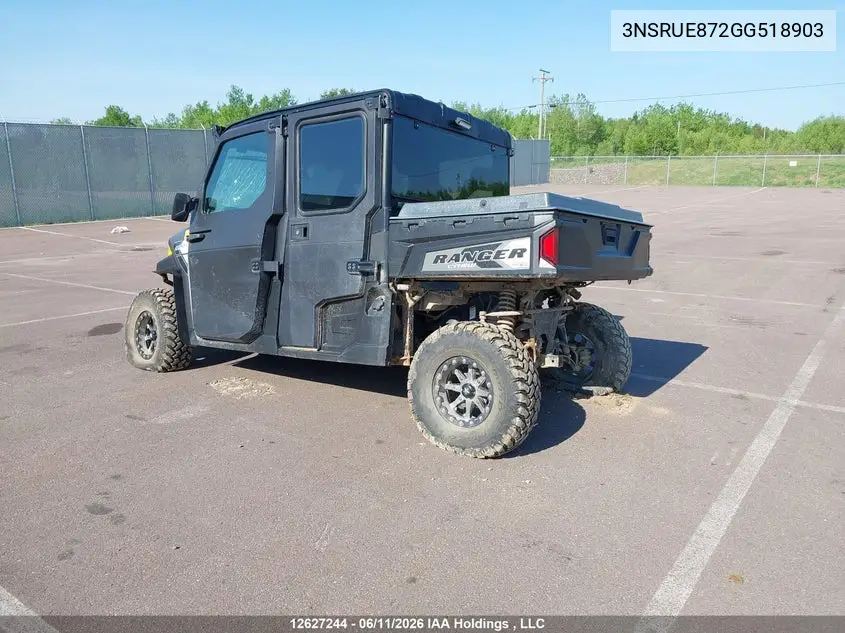 2016 Polaris Ranger Crew 900-5 Eps VIN: 3NSRUE872GG518903 Lot: 12627244