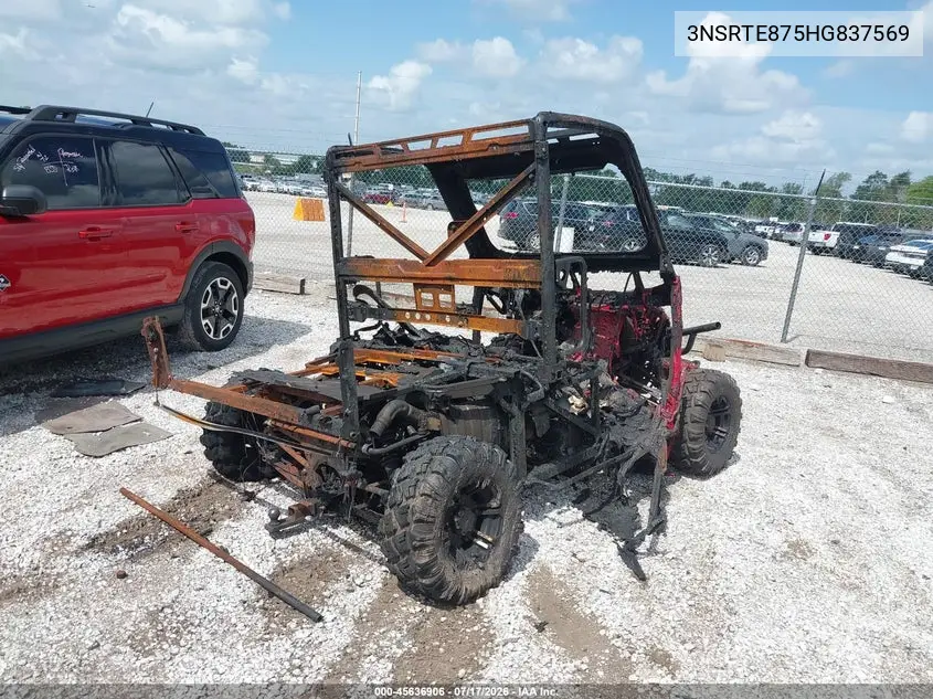 2017 Polaris Ranger Xp 900 Eps VIN: 3NSRTE875HG837569 Lot: 45636906