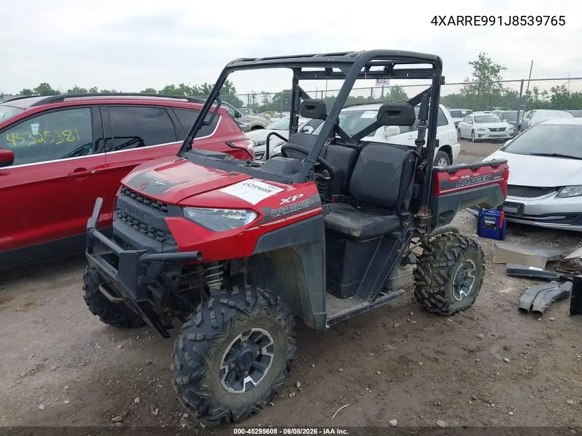 2018 Polaris Ranger Xp 1000 Eps VIN: 4XARRE991J8539765 Lot: 45295608