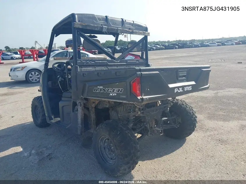 2018 Polaris Ranger Xp 900 VIN: 3NSRTA875JG431905 Lot: 45454506