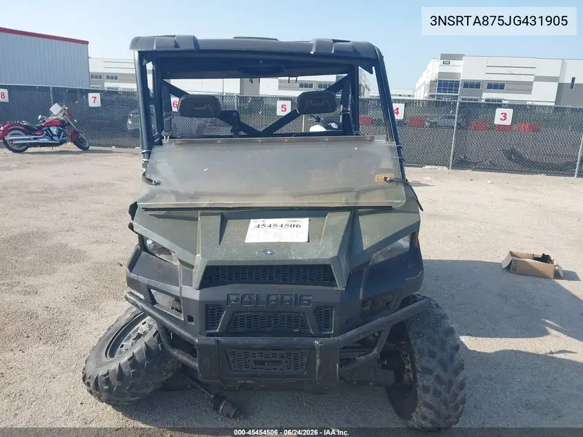 2018 Polaris Ranger Xp 900 VIN: 3NSRTA875JG431905 Lot: 45454506