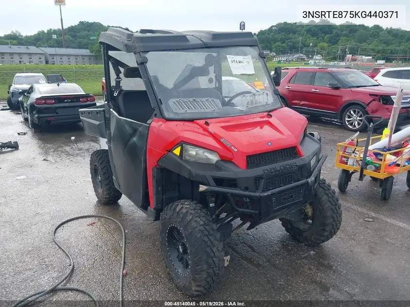 2019 Polaris Ranger Xp 900 Eps VIN: 3NSRTE875KG440371 Lot: 45140045