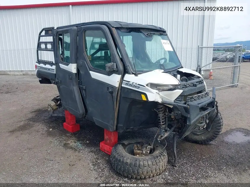 2019 Polaris Ranger Crew Xp 1000 Eps Northstar Edition VIN: 4XARSU992K8892712 Lot: 45247798