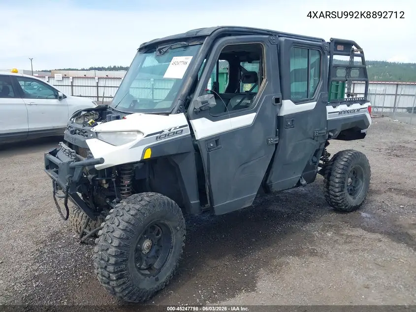 2019 Polaris Ranger Crew Xp 1000 Eps Northstar Edition VIN: 4XARSU992K8892712 Lot: 45247798