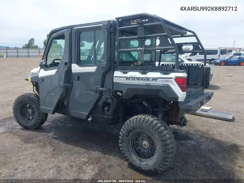 2019 Polaris Ranger Crew Xp 1000 Eps Northstar Edition VIN: 4XARSU992K8892712 Lot: 45247798