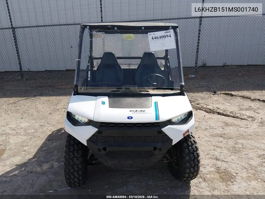 2021 Polaris Ranger 150 Efi VIN: L6KHZB151MS001740 Lot: 44640094