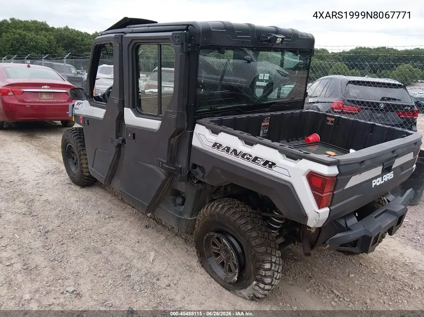 2022 Polaris Ranger Crew Xp 1000 Northstar Ultimate VIN: 4XARS1999N8067771 Lot: 45488115