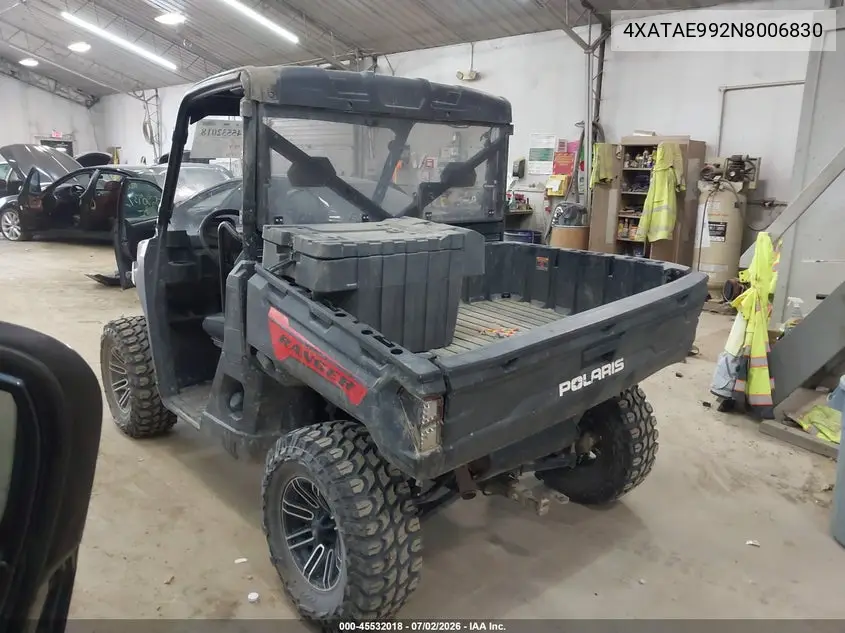 2022 Polaris Ranger 1000 Eps/1000 Premium VIN: 4XATAE992N8006830 Lot: 45532018