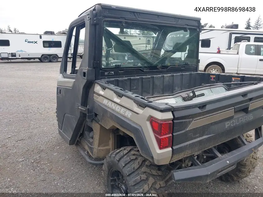 2024 Polaris Ranger Xp 1000 Premium VIN: 4XARRE998R8698438 Lot: 45532638