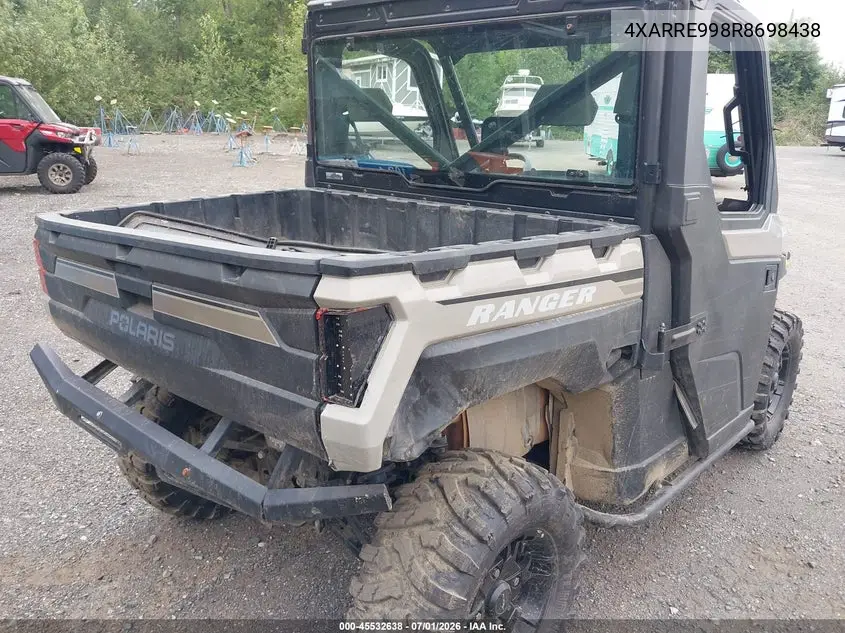 2024 Polaris Ranger Xp 1000 Premium VIN: 4XARRE998R8698438 Lot: 45532638