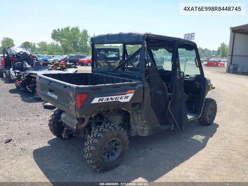 2024 Polaris Ranger Crew 1000 Premium VIN: 4XAT6E998R8448745 Lot: 45600088