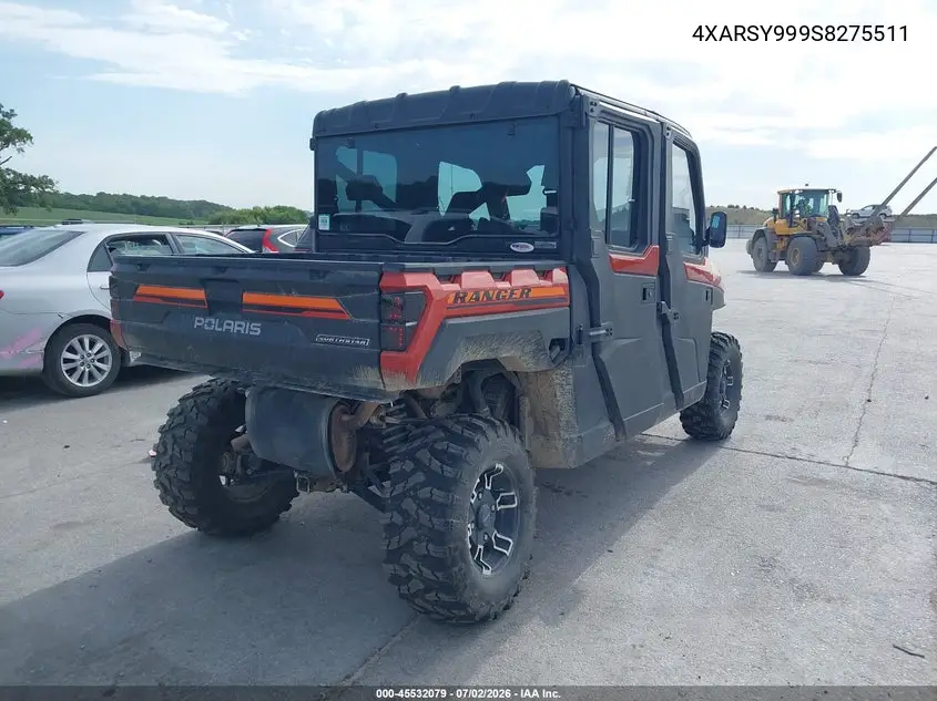 2025 Polaris Ranger Crew Xp 1000 Northstar Ultimate VIN: 4XARSY999S8275511 Lot: 45532079