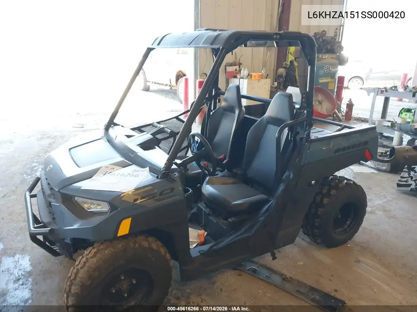 2025 Polaris Ranger 150 VIN: L6KHZA151SS000420 Lot: 45616266