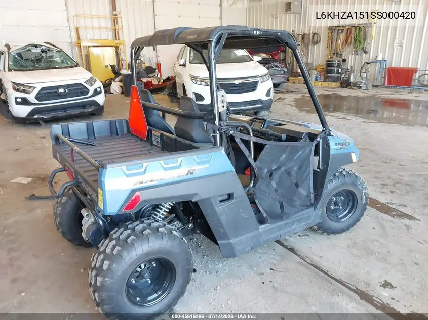 2025 Polaris Ranger 150 VIN: L6KHZA151SS000420 Lot: 45616266