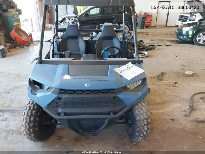 2025 Polaris Ranger 150 VIN: L6KHZA151SS000420 Lot: 45616266