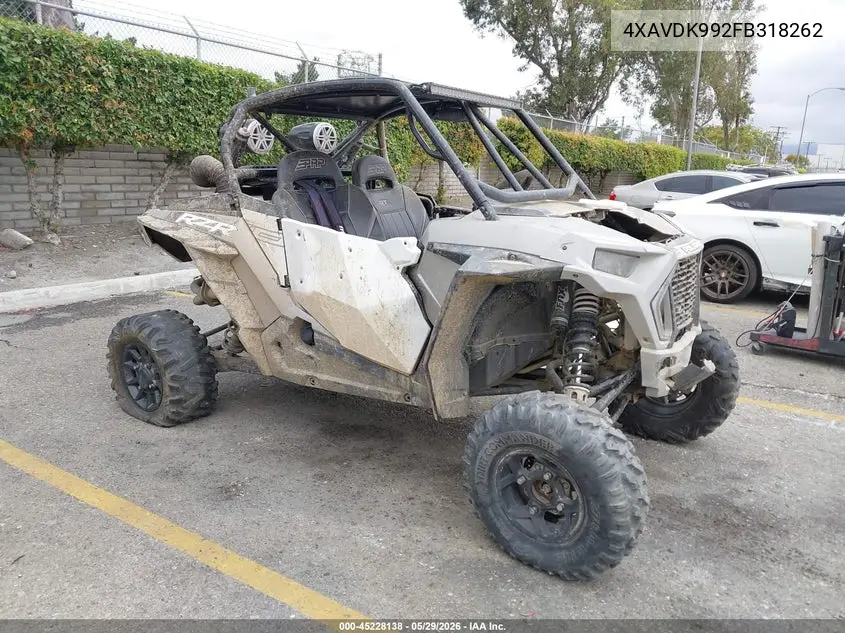 2015 Polaris Rzr Xp 1000 Eps VIN: 4XAVDK992FB318262 Lot: 45228138