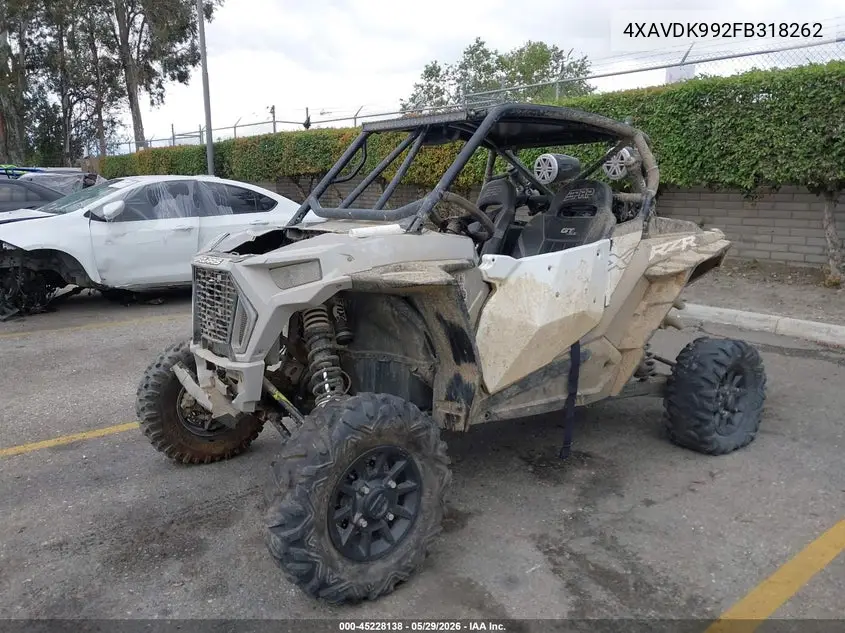 2015 Polaris Rzr Xp 1000 Eps VIN: 4XAVDK992FB318262 Lot: 45228138