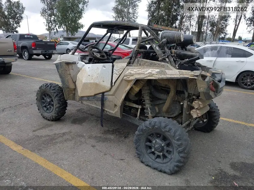 2015 Polaris Rzr Xp 1000 Eps VIN: 4XAVDK992FB318262 Lot: 45228138
