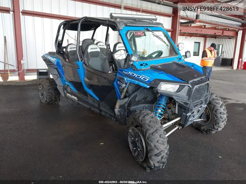 2015 Polaris Rzr Xp 4 1000 Eps VIN: 3NSVFE998FF428619 Lot: 45242903