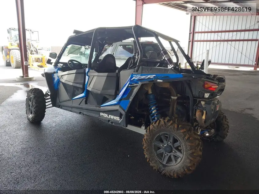 2015 Polaris Rzr Xp 4 1000 Eps VIN: 3NSVFE998FF428619 Lot: 45242903