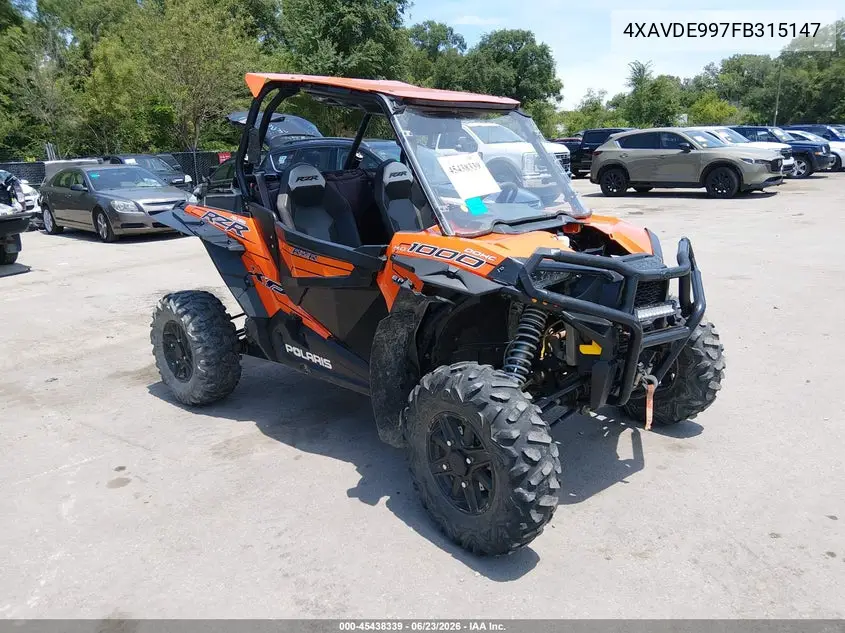 2015 Polaris Rzr Xp 1000 Eps VIN: 4XAVDE997FB315147 Lot: 45438339