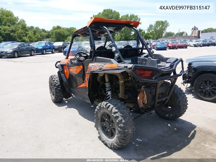 2015 Polaris Rzr Xp 1000 Eps VIN: 4XAVDE997FB315147 Lot: 45438339