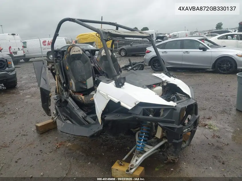 2016 Polaris Rzr S 900 VIN: 4XAVBA872GB330137 Lot: 45149498