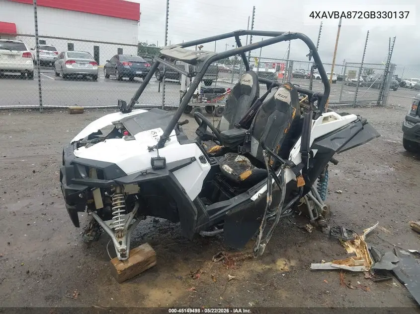 2016 Polaris Rzr S 900 VIN: 4XAVBA872GB330137 Lot: 45149498