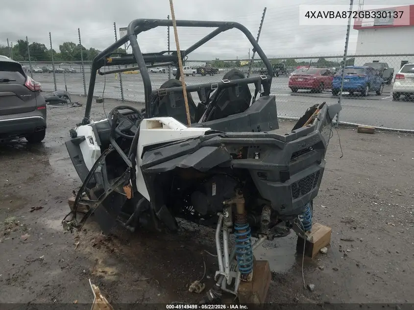 2016 Polaris Rzr S 900 VIN: 4XAVBA872GB330137 Lot: 45149498