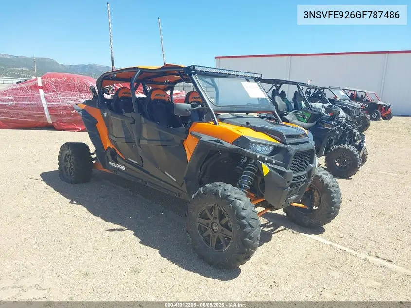 2016 Polaris Rzr Xp 4 Turbo Eps VIN: 3NSVFE926GF787486 Lot: 45312205