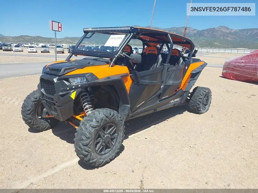 2016 Polaris Rzr Xp 4 Turbo Eps VIN: 3NSVFE926GF787486 Lot: 45312205