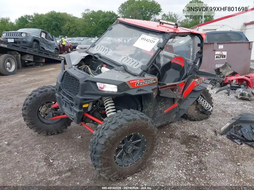 2017 Polaris Rzr Xp 1000 Eps VIN: 3NSVDE99XHF801698 Lot: 45142325