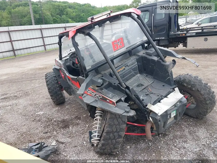 2017 Polaris Rzr Xp 1000 Eps VIN: 3NSVDE99XHF801698 Lot: 45142325