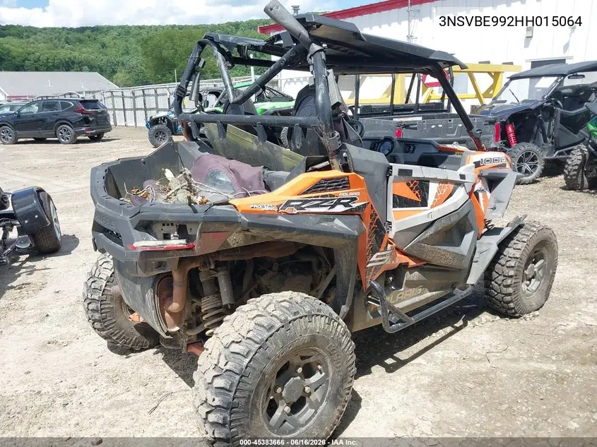 2017 Polaris Rzr S 1000 Eps VIN: 3NSVBE992HH015064 Lot: 45383666