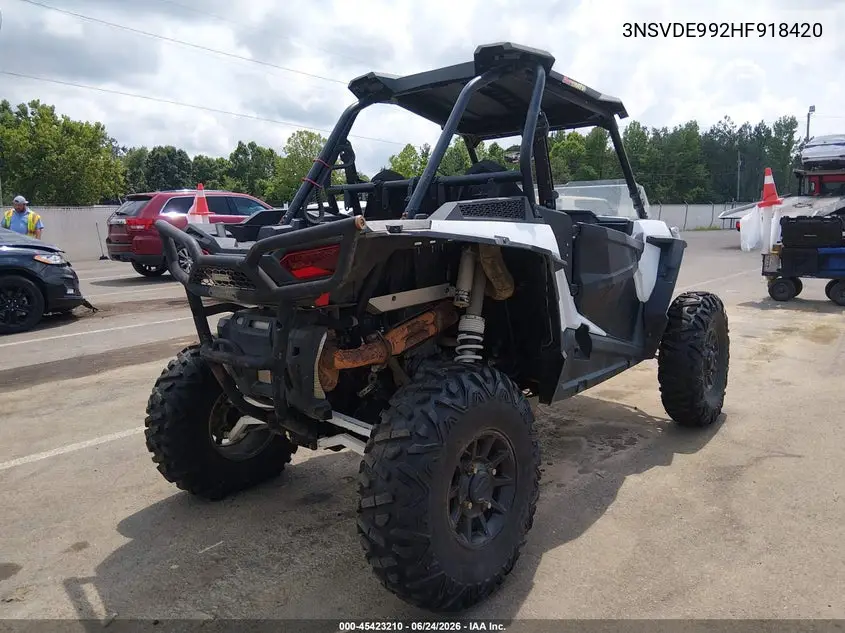 2017 Polaris Rzr Xp 1000 Eps VIN: 3NSVDE992HF918420 Lot: 45423210