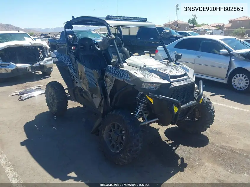 2017 Polaris Rzr Xp Turbo Eps VIN: 3NSVDE920HF802863 Lot: 45456200