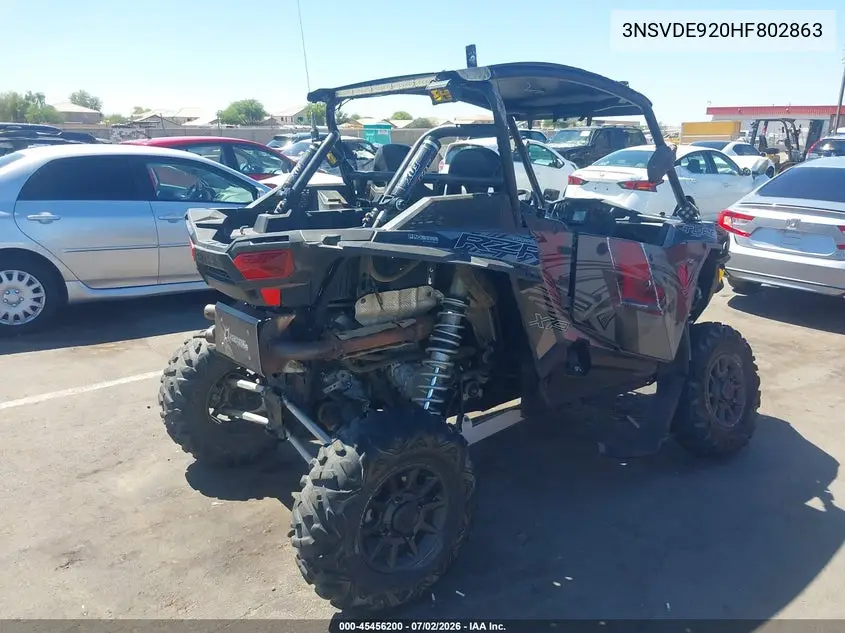 2017 Polaris Rzr Xp Turbo Eps VIN: 3NSVDE920HF802863 Lot: 45456200