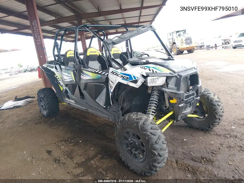 2017 Polaris Rzr Xp 4 1000 Eps VIN: 3NSVFE99XHF795010 Lot: 45667016