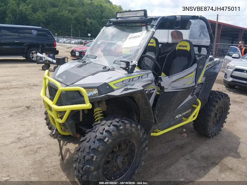 2018 Polaris Rzr S 900 Eps VIN: 3NSVBE874JH475011 Lot: 45108267